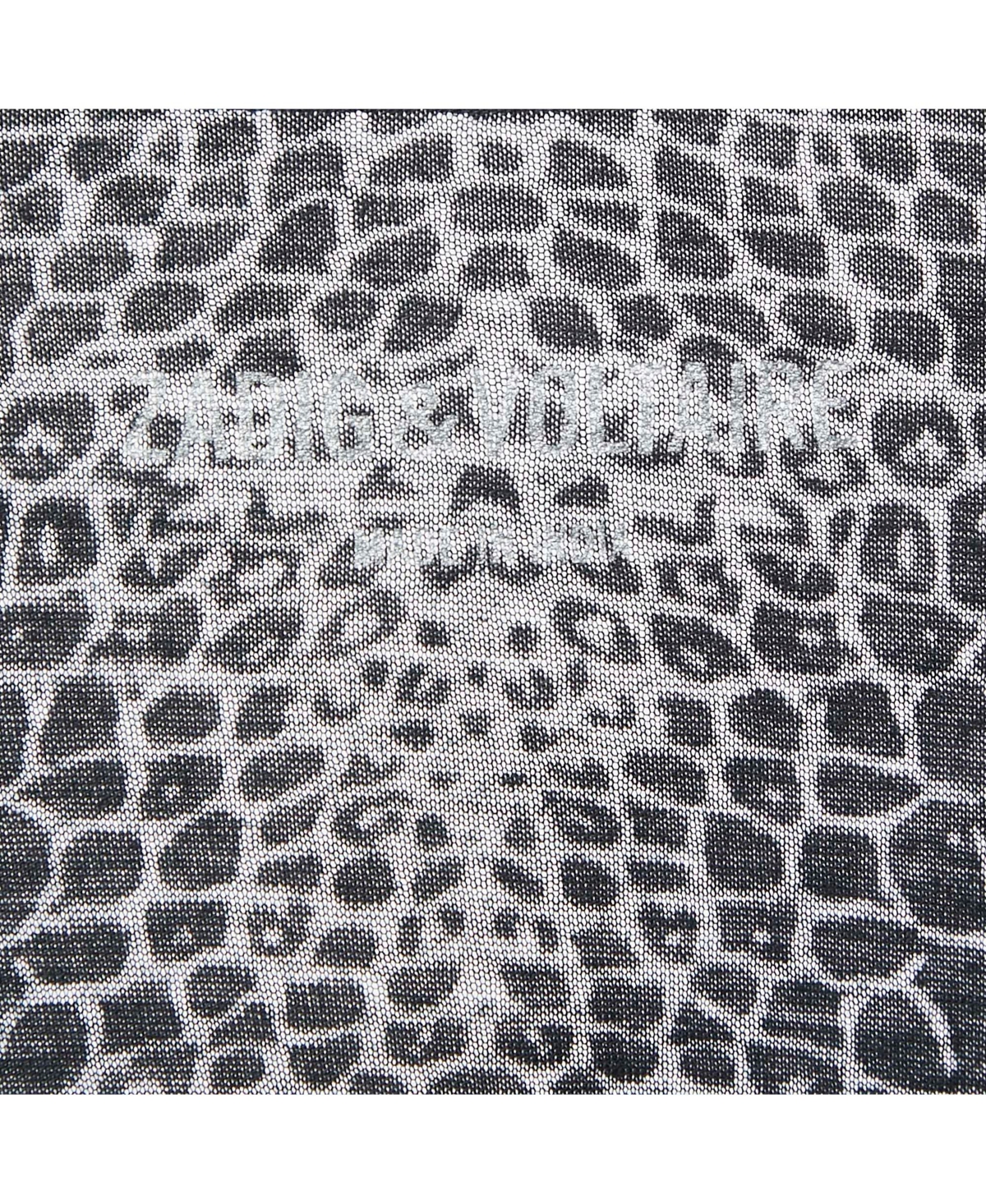 Pre-Owned Zadig & Voltaire Women's Dark Grey Reptile Print Knit V-Neck Top