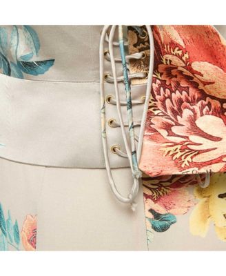 Women's Grey Floral Print Jersey Halter Neck Mini Dress