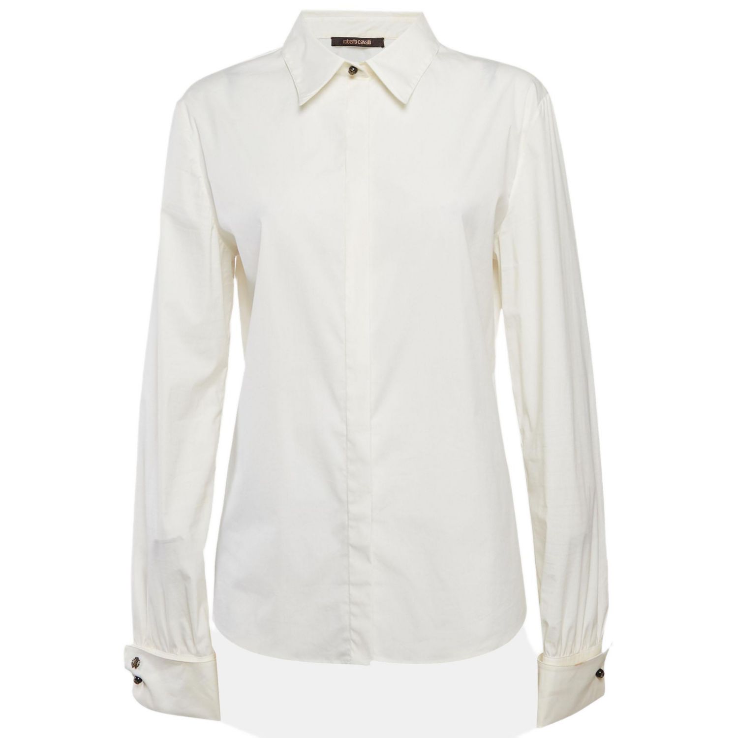 Women's Cream Cotton Long Sleeve Shirt
