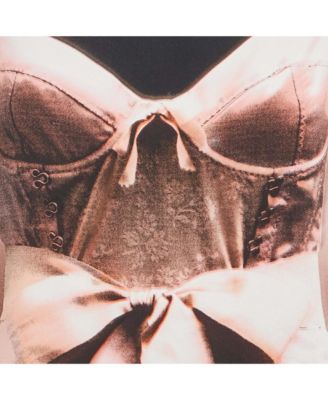 Women's Cheap And Chic Black Corset Print Crepe Mini Shift Dress