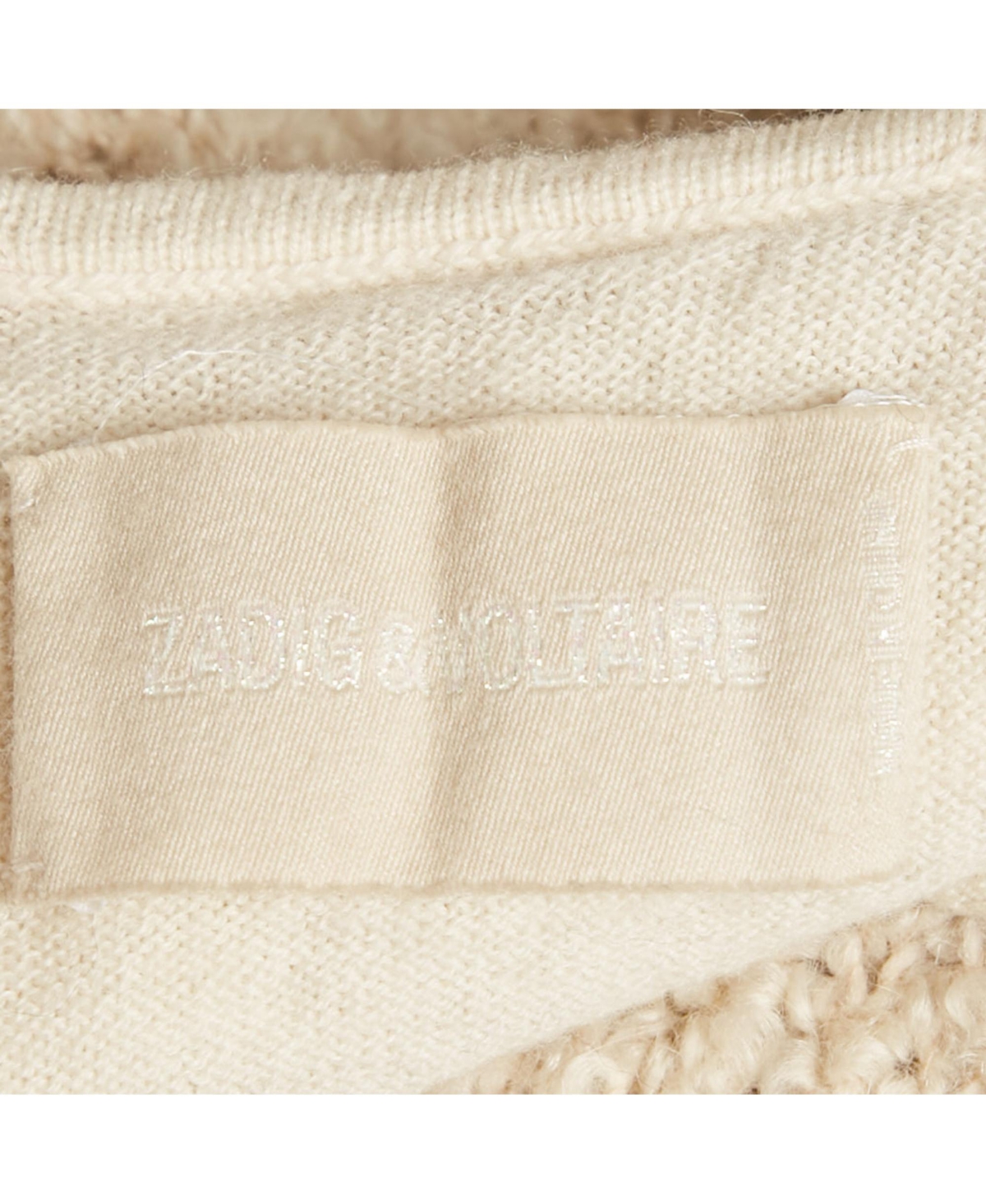 Pre-Owned Zadig & Voltaire Women's Cream Boucle Open Front Daphnee Cardigan