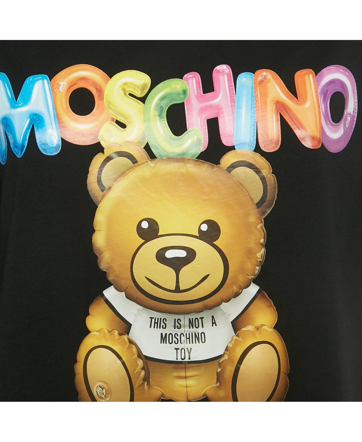 Pre-Owned Moschino Women's Black Teddy Print Jersey T-Shirt Dress