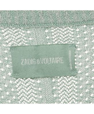 Women's Mint Green Lurex Knit Sweater