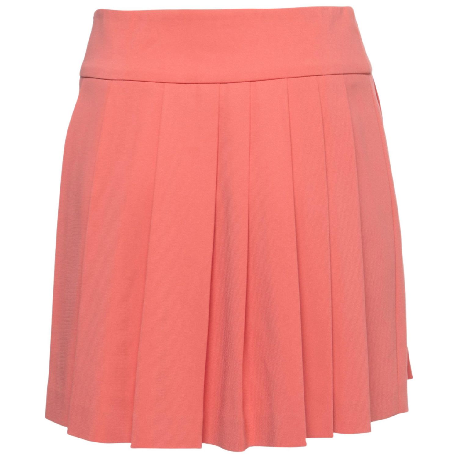 Women's Pink Crepe Pleated Mini Skirt