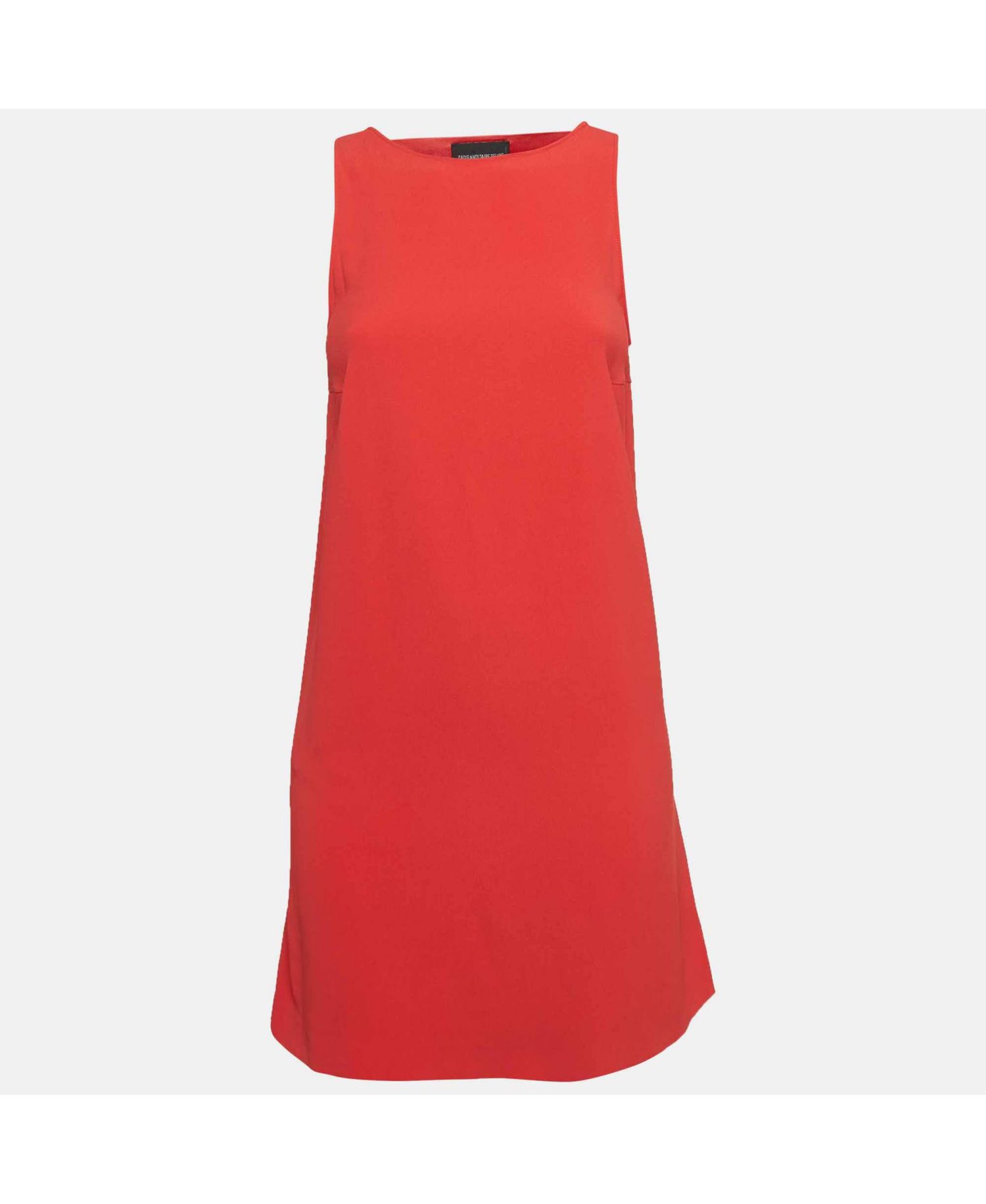 Women's Red Crepe Cut-Out Sleeveless Mini Dress