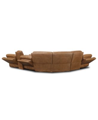 Alexandre Leather 6-Pc. Sectional with 3 Power Motion Recliners and 1 Console, Exclusively at Macy's