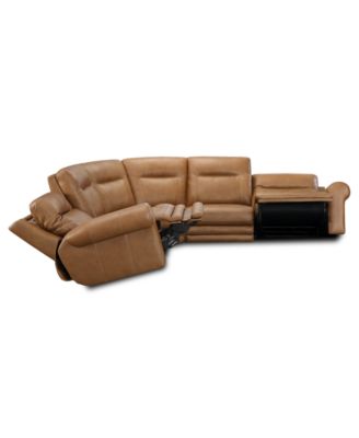 Alexandre Leather 6-Pc. Sectional with 2 Power Motion Recliners, Exclusively at Macy's