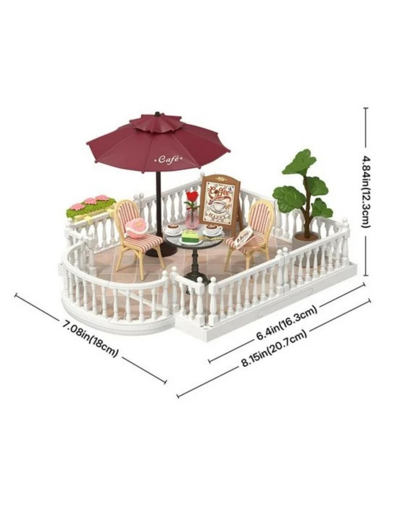 3D-пазл Robotime: миниатюрный кукольный домик Chic Cafe Terrace, сборный набор — фото 3