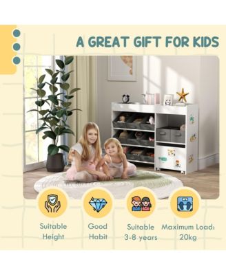 Toy Storage Organizer with 11 Fabric Bins, Moveable Cabinet