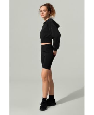 Women's Cropped Fit Seamflow Drift Full-Zip Front Closure Sweatshirt