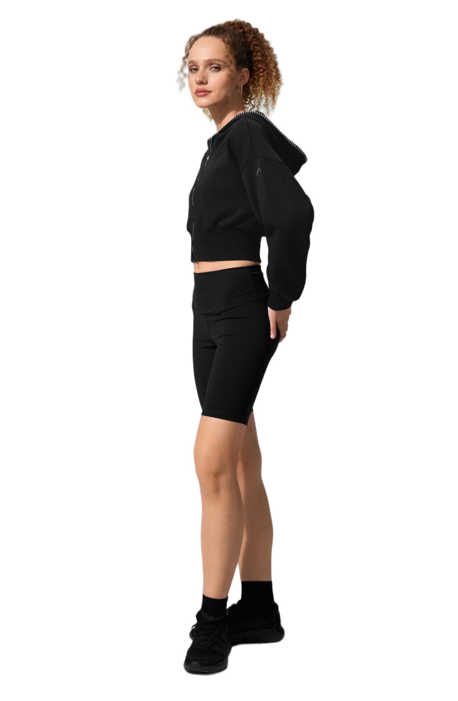 Women's Cropped Fit Seamflow Drift Full-Zip Front Closure Sweatshirt