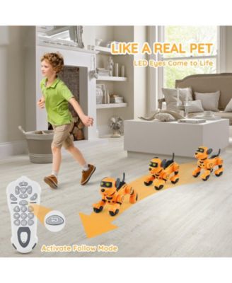 RC Robot Dog Toy, Talking Dancing Interactive Pet with Touch & Voice Remote Control, Programmable Robot for Kids