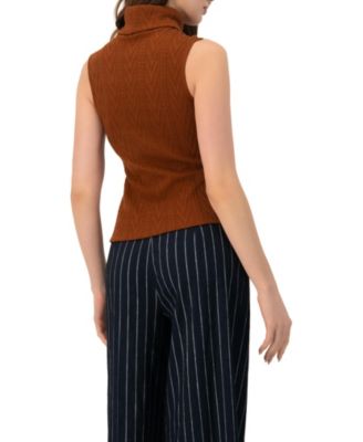 Women's High Neck Sleeveless Knit Top