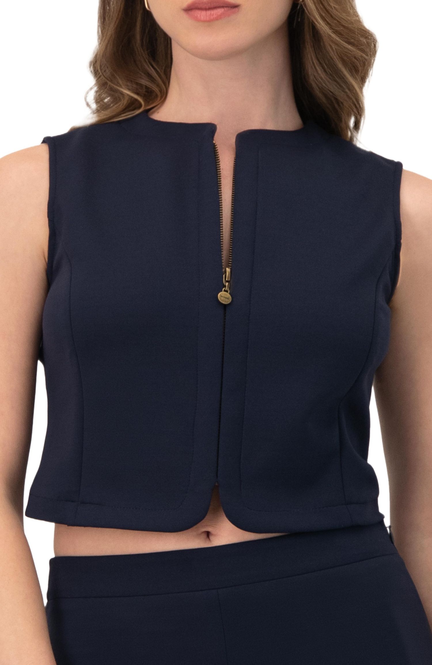Women's Front-Zip Crop Top