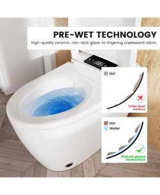 Smart One-Piece Bathroom Fixture With Heated Seat, Auto Flush, Wash, Dryer And Deodorizer