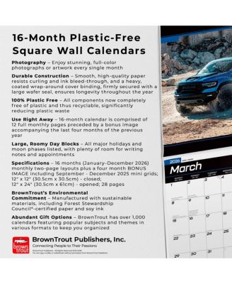 Foil Stamped Plastic-Free Monthly Wall Calendar, 12 x 24 Inch, Ram Trucks Official 2026
