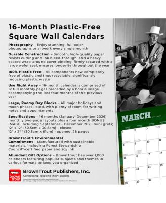 John Wayne OFFICIAL | 2026 12 x 24 Inch (Hanging) Monthly Square Wall Calendar | Foil Stamped Cover | Plastic-Free