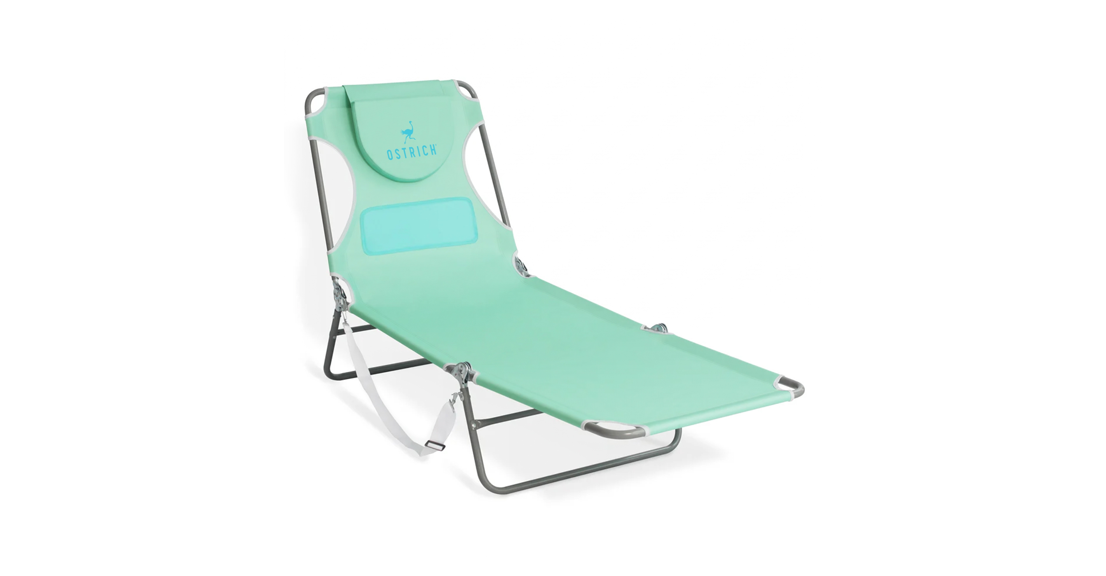 Ostrich The Ladies Comfort Lounger, Foldable Beach Pool Tanning Chair, Teal