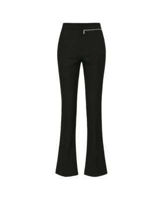 Women's Striped Zip Detail Skinny Flare Pants