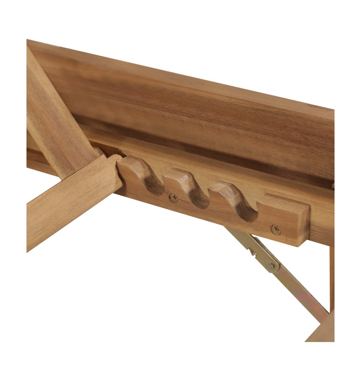 vidaXL Sun Lounger Black Solid Acacia Wood 78.7 x 24.0 x 11.8