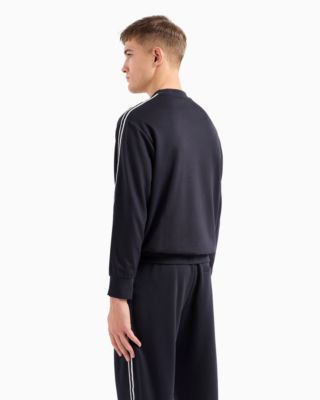 Men's Striped Sleeve & Logo Sweatshirt