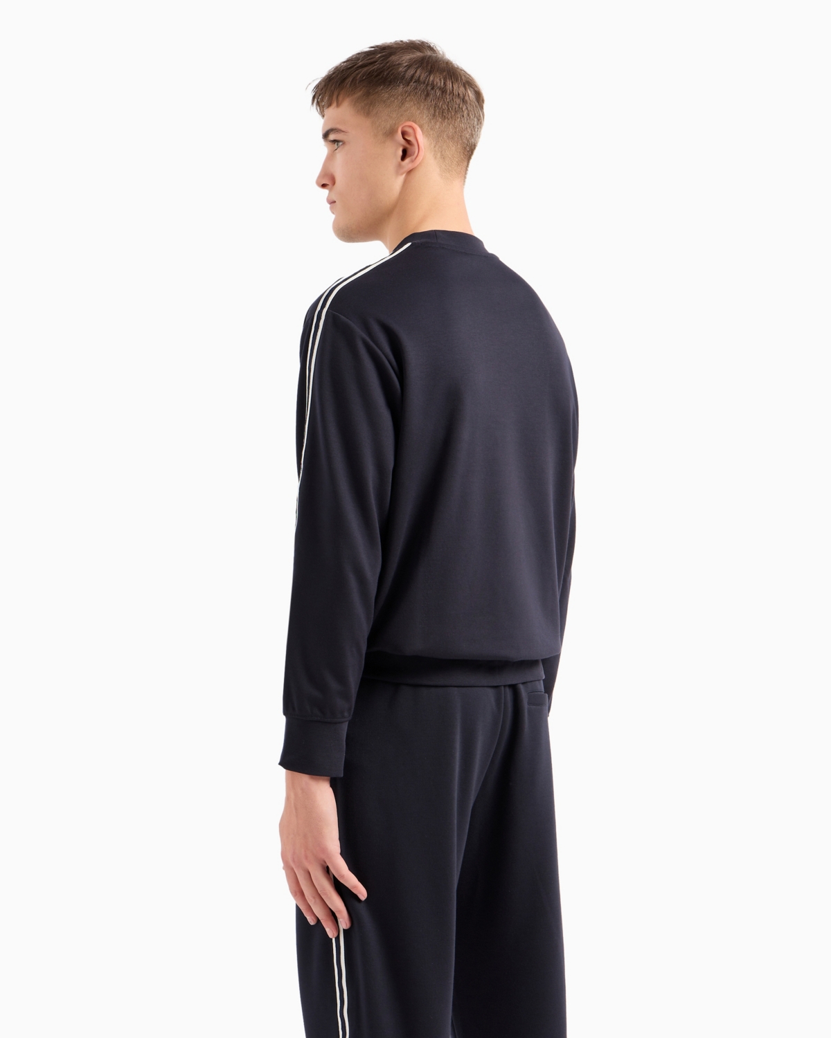 A|X Armani Exchange Men's Striped Sleeve & Logo Sweatshirt