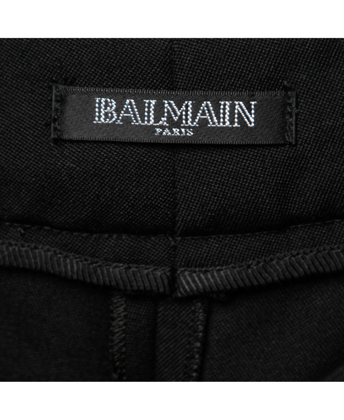 Pre-Owned Balmain Women's Black Crepe High-Rise Straight Trouser