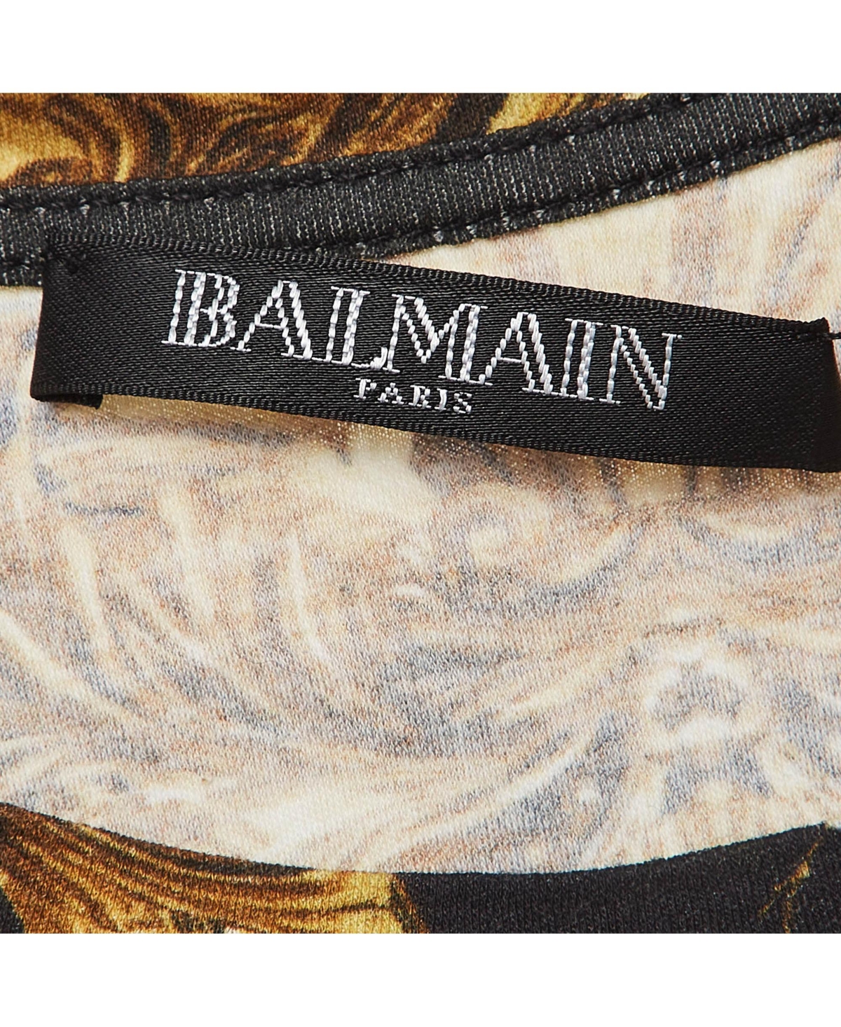 Pre-Owned Balmain Women's Black/yellow Printed Jersey Sleeveless T-Shirt