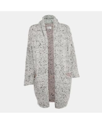 Women's Grey Knit Open Front Cardigan