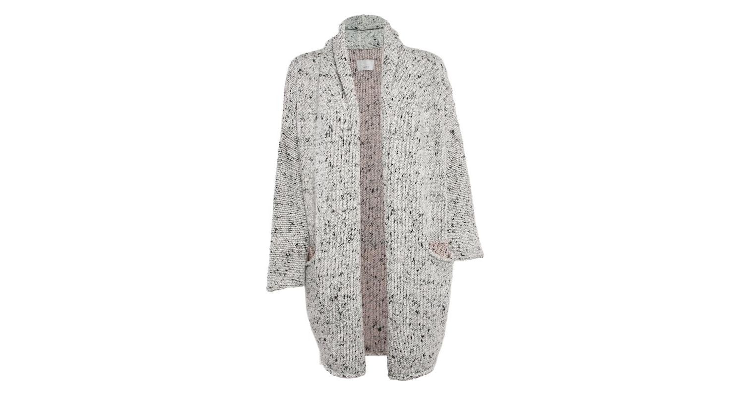Women's Grey Knit Open Front Cardigan