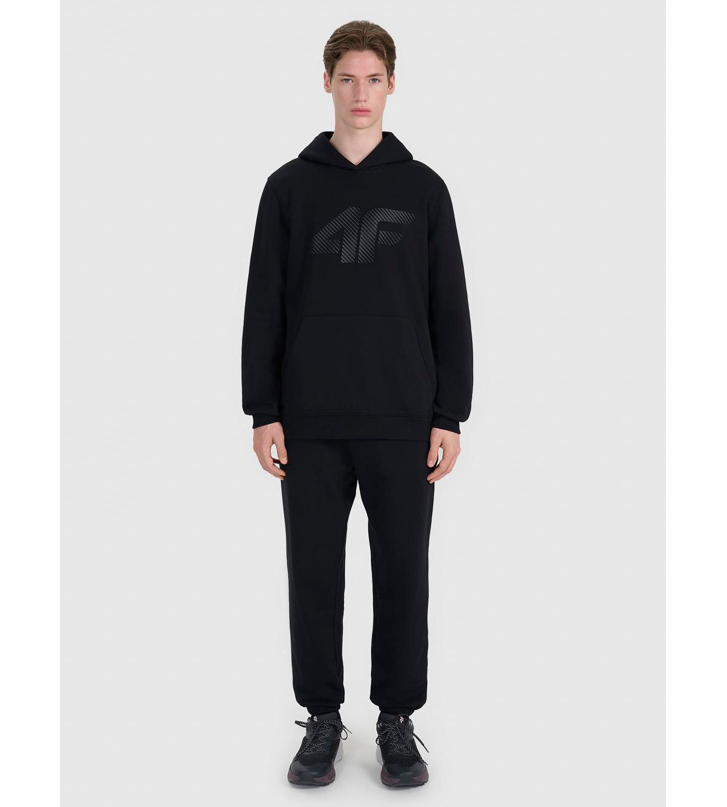 Мужское худи 4F Non-Zip Hooded, цвет: Чёрный — фото 4