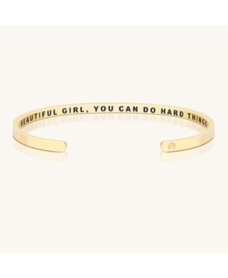 Mantra Beautiful Girl You Can Do Hard Things Bracelets - Yellow gold within 39$