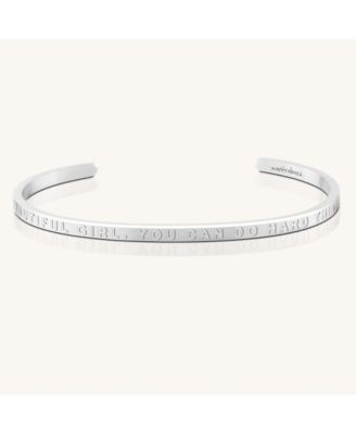 Mantra Beautiful Girl You Can Do Hard Things Bracelets - Silver whisper 39$