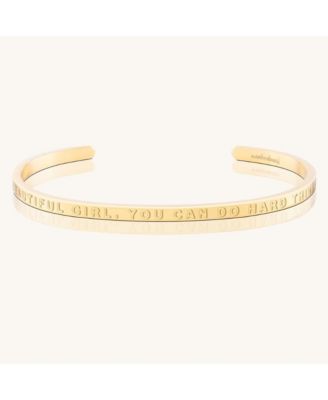Mantra Beautiful Girl You Can Do Hard Things Bracelets - Yellow gold whisper 39$