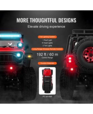 RC Car 1:24, 4WD Off-Road Truck with Lights, Extra Shell & 2 Batteries, 2-Speed Hobby Racing Toy for Boys Girls 14