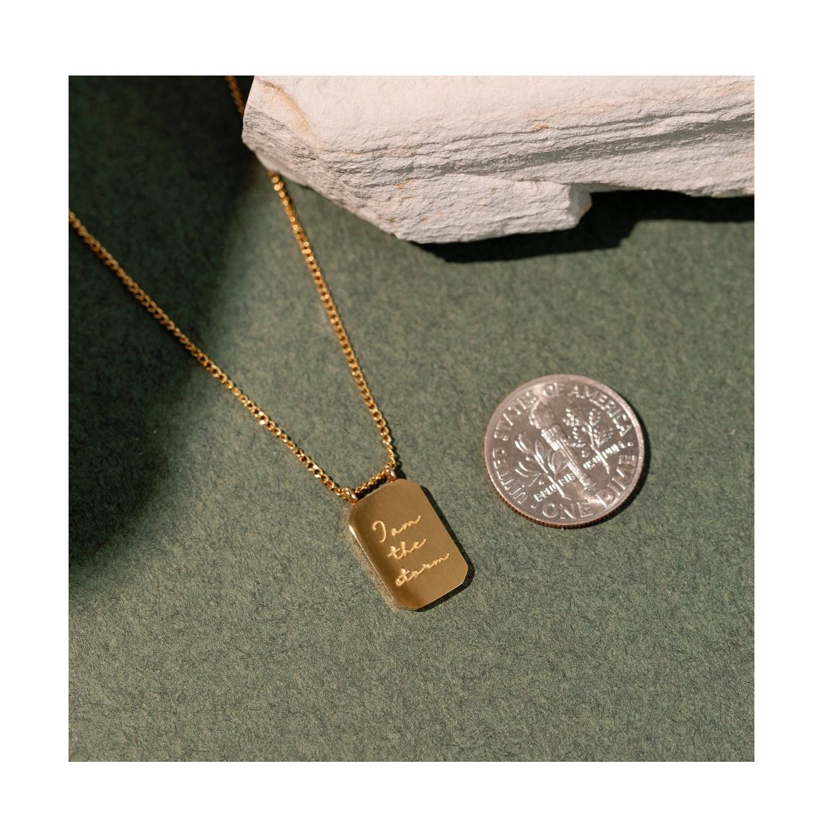 Mantra Powerful Beautiful Brilliant And Brave Note To Self Necklace Yellow Gold