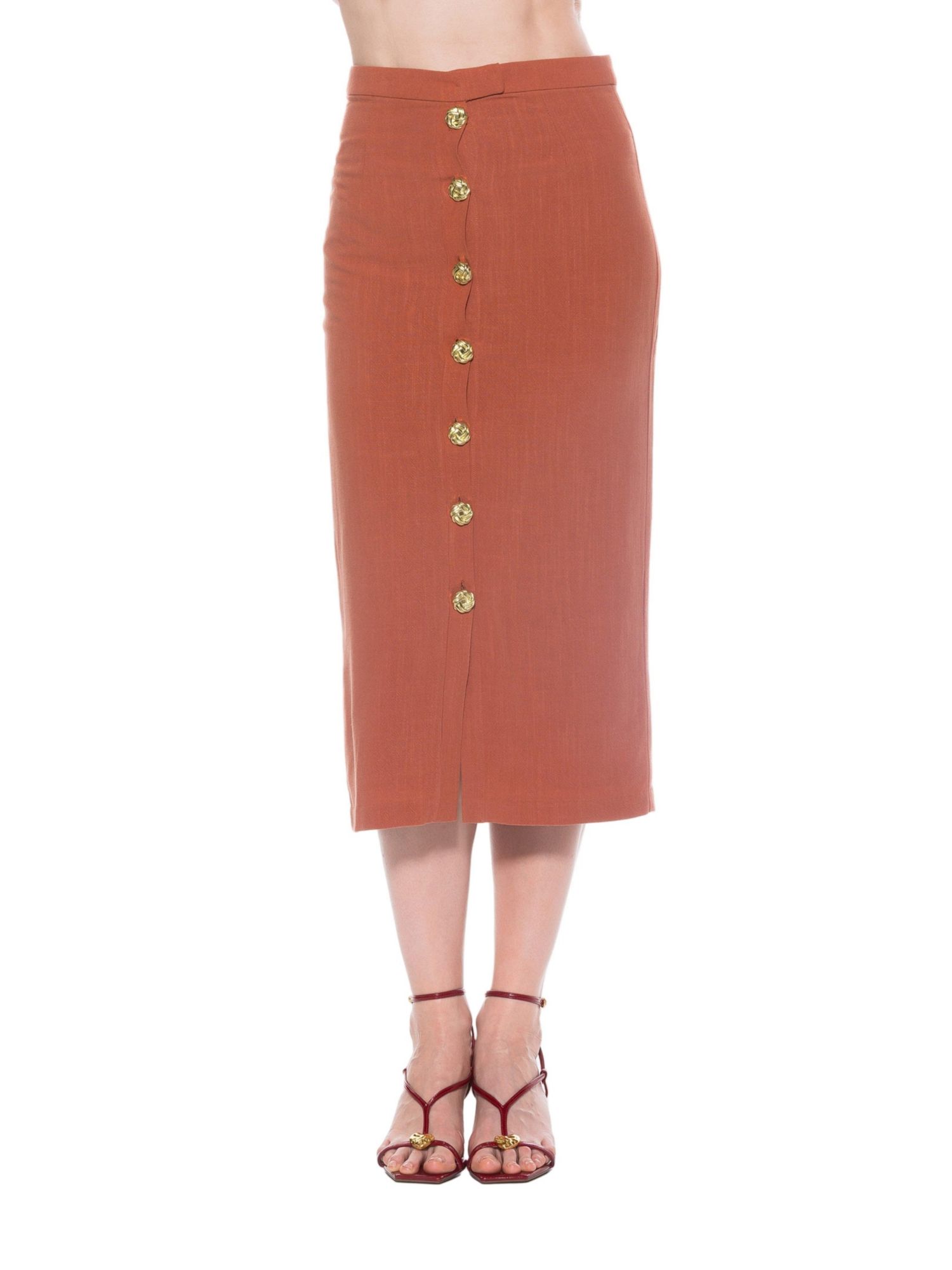 Women's Carla Front Button Down Midi Skirt