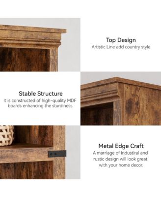 5 Tier Bookcase, Farmhouse Book Shelf