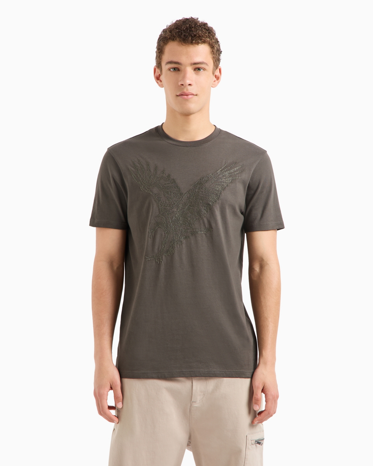 A|X Armani Exchange Men's Short Sleeve Crewneck Eagle Graphic T-Shirt