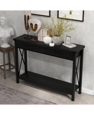 Console Table with Storage Industrial Drawers-43 Entryway, Narrow Long Sofa Living Room, Couch, Hallway, Foyer, Kitchen Counter