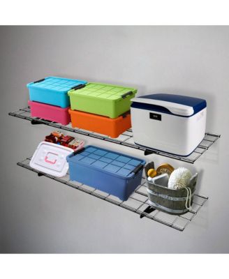 WR Series WR14B-E – 12″ D × 48″ W Black Steel Wall Shelves (2-Pack)