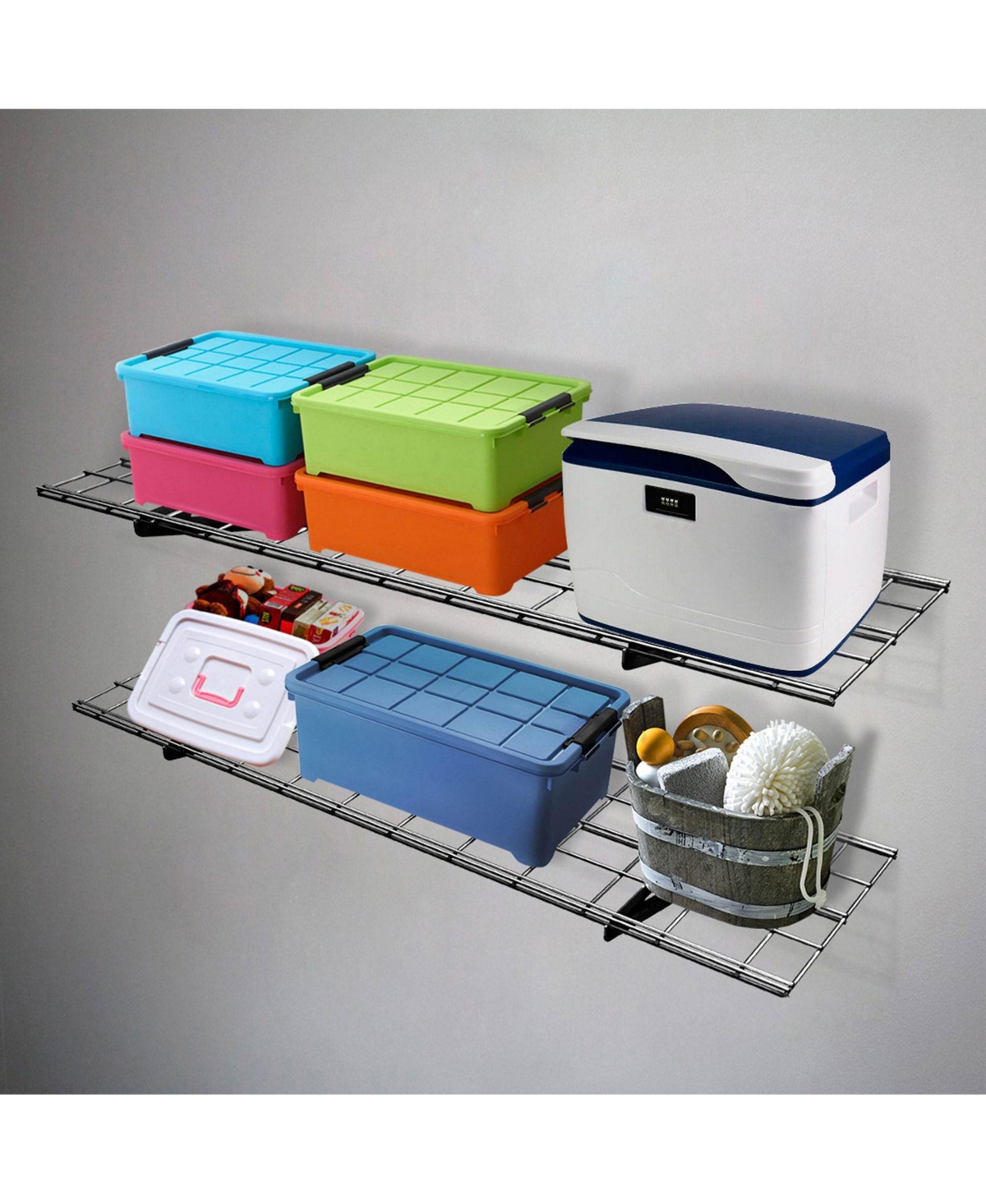 FlexiMounts Wr Series WR14B-e – 12″ D × 48″ W Black Steel Wall Shelves (2-Pack)