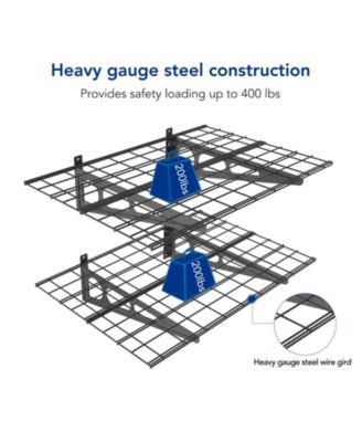 WR Series WR24B-E – 24″ D × 48″ W Black Steel Wall Shelves (2-Pack)