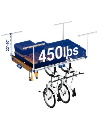 OHK Series Ceiling Mounted Overhead Garage Storage Rack, White — 48" X 72"