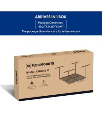 OHK Series 48 in W × 48 in D Ceiling-Mounted Overhead Garage Storage Rack – Model OHK44B-E