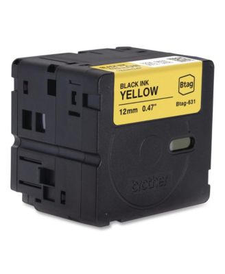 BTAG631 0.47 in. x 13.1 ft. Genuine P-Touch BTAG Label Tapes - Black on Yellow