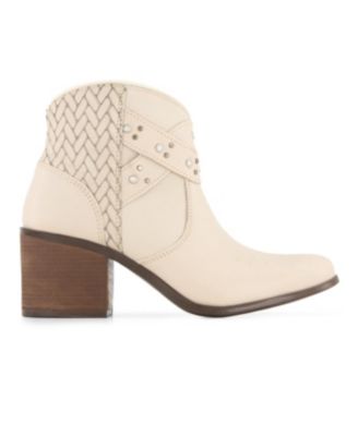 Women's Real Leather Side Zipper Booties