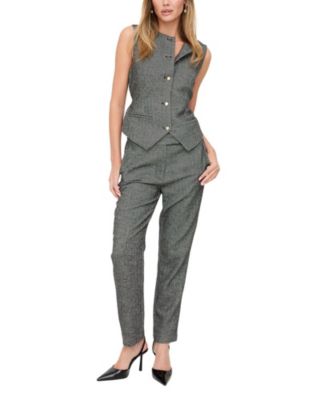 Women's Pandora Tapered Herringbone Print Trouser