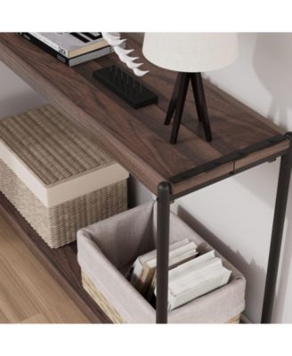 2-Tier Entrance Tables, Farmhouse Entryway Table, 39.5"Console Table With Storage