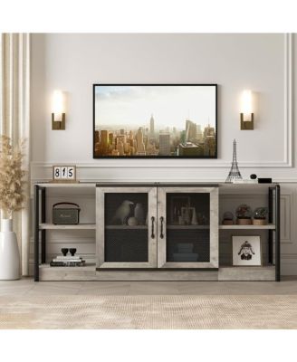 63 Inch TV Stand, Industrial Entertainment Center TV Media Console Cabinet